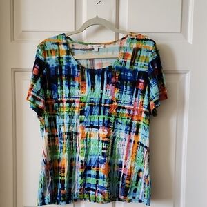 TravelSmith Multicolor Abstract Women's Blouse